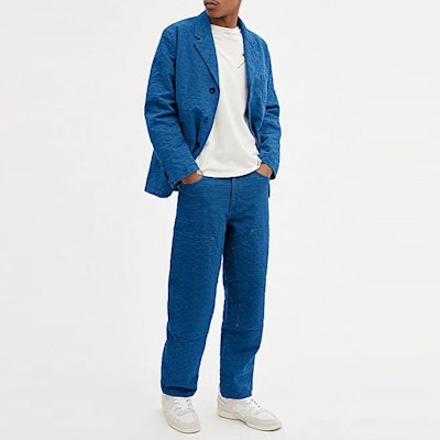 COACH FW23 Blazer Azul Marino de Botón Único con Patrón Sólido CL451-BFH Lookbook COACH FW23 Blazer Azul Marino de Botón Único con Patrón Sólido CL451-BFH