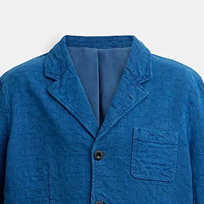 COACH FW23 Blazer Azul Marino de Botón Único con Patrón Sólido CL451-BFH Shop COACH FW23 Blazer Azul Marino de Botón Único con Patrón Sólido CL451-BFH