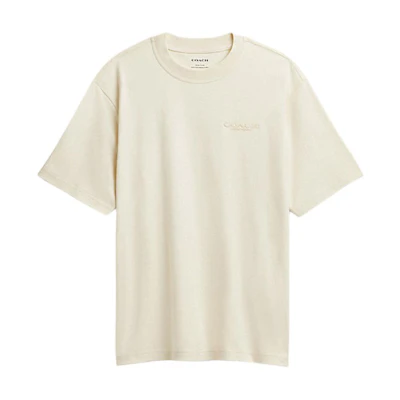 COACH FW24 Crew Neck Short Sleeve T-Shirt Cream Color CU383-CRM