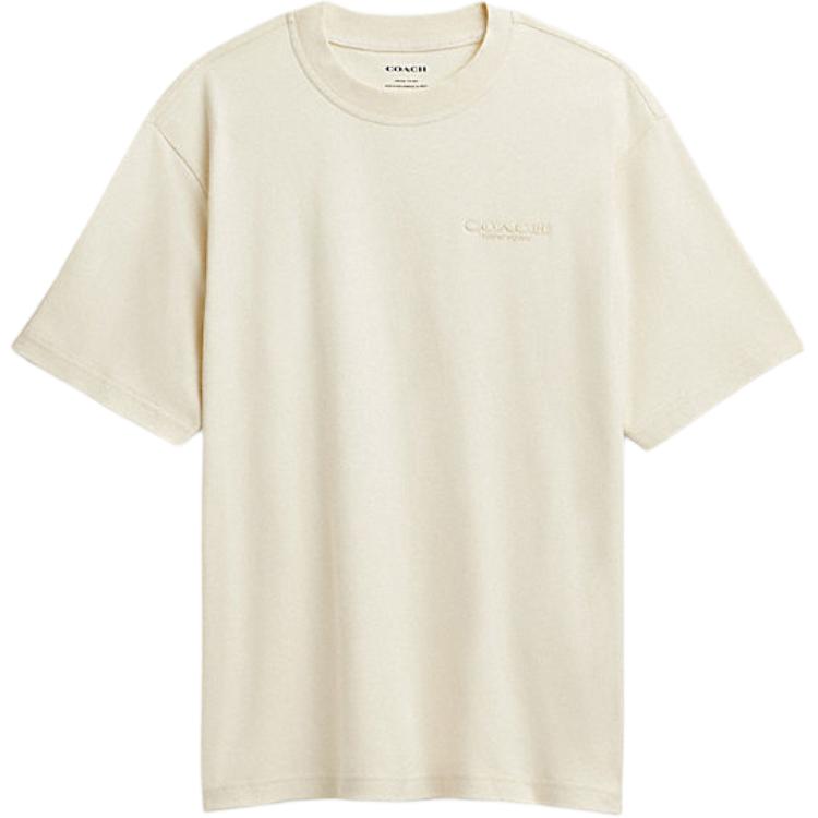 Order COACH FW24  Crew Neck Short Sleeve T-Shirt Cream Color CU383-CRM