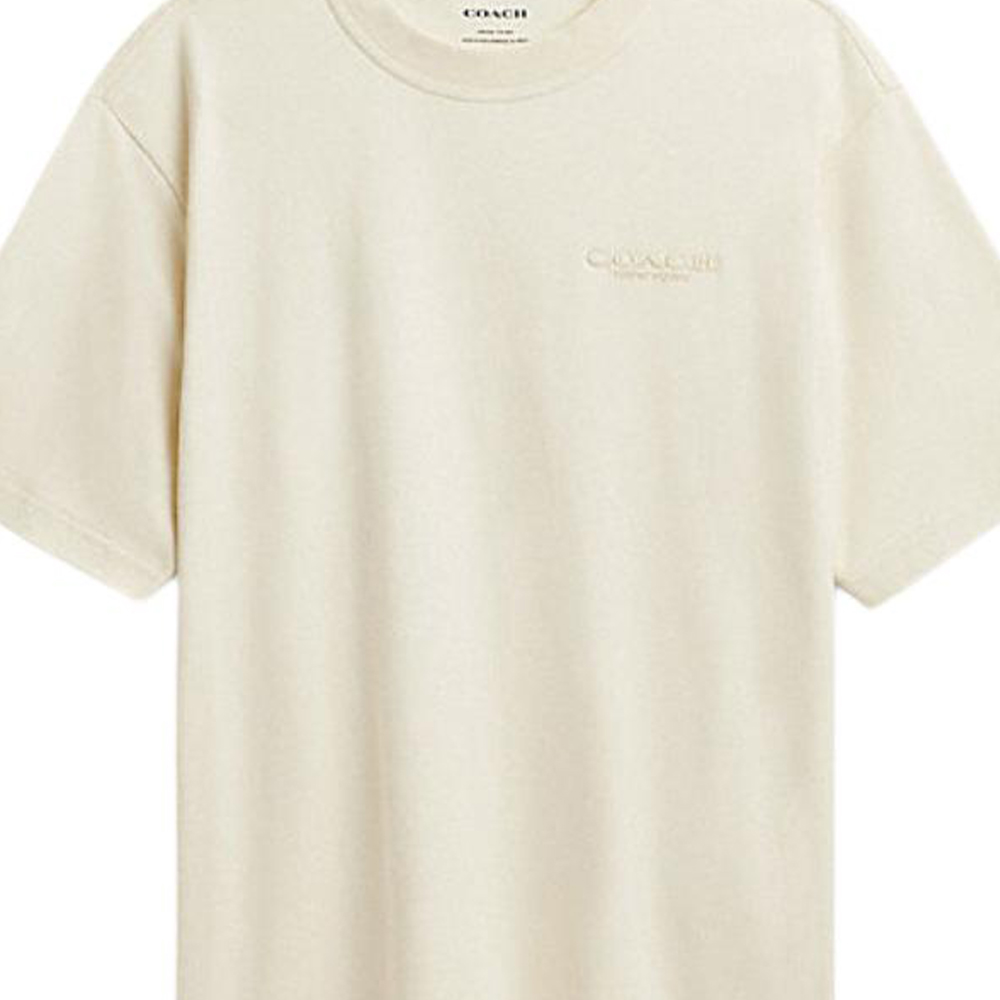Details for COACH FW24  Crew Neck Short Sleeve T-Shirt Cream Color CU383-CRM