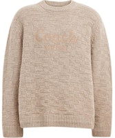 COACH FW24 Letter Embroidery Crewneck Pullover Sweater Beige. CT065-OTM COACH FW24 Letter Embroidery Crewneck Pullover Sweater Beige. CT065-OTM
