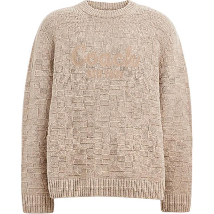 Order COACH FW24  Letter Embroidery Crewneck Pullover Sweater Beige. CT065-OTM