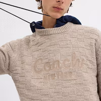 Purchase COACH FW24 字母刺繡圓領毛衣 米色毛衣。 CT065-OTM