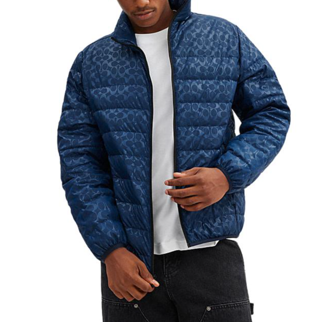 Lookbook COACH FW24  Logo Print Stand Collar Zip Puffer Jacket - Blue CT730-WAE