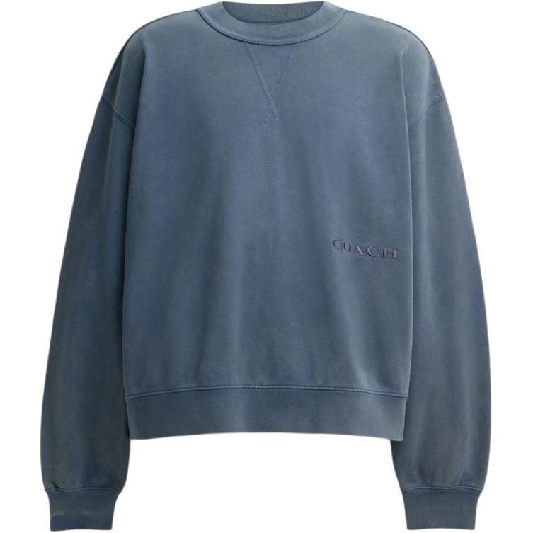 COACH FW24 Navy Blue  Crewneck Dyed Sweatshirt. CU464-B5H