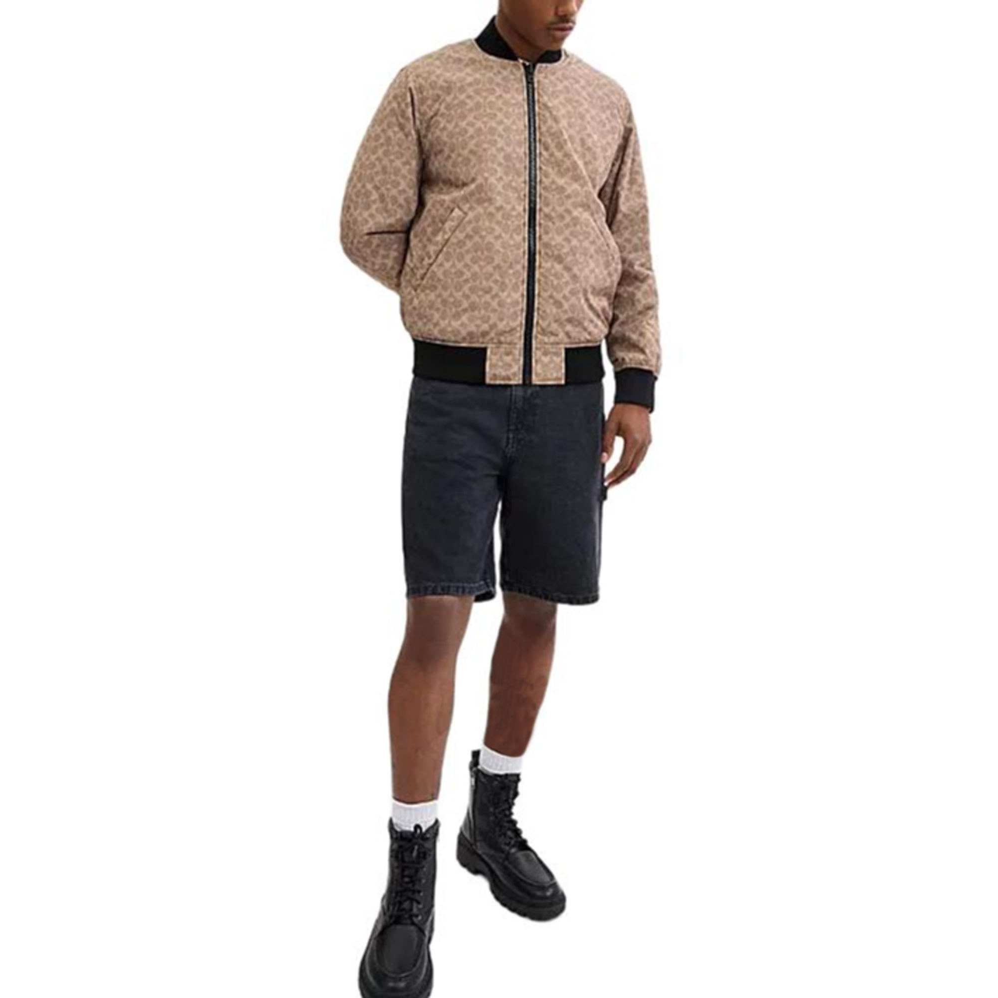 COACH FW24 Reversible Baseball Collar Zip-Up Jacket  Black CT734-UWF 圖 4