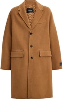 COACH FW24 Unisex Double-Sided Single-Breasted Long Coat in Camel. CV898-CAM COACH FW24 Unisex Double-Sided Single-Breasted Long Coat in Camel. CV898-CAM