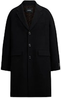COACH FW24 Unisex Single-Breasted Wool Coat Black Reversible CV898-BLK COACH FW24 Unisex Single-Breasted Wool Coat Black Reversible CV898-BLK