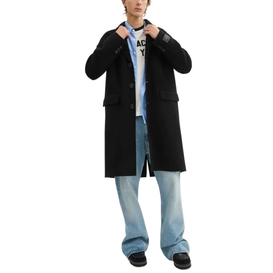 Lookbook COACH FW24 男女單排扣羊毛雙面大衣 黑色可翻轉 CV898-BLK