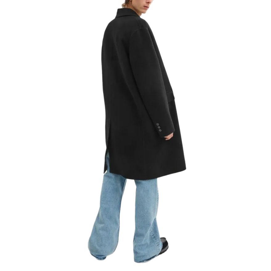 Purchase COACH FW24 男女單排扣羊毛雙面大衣 黑色可翻轉 CV898-BLK