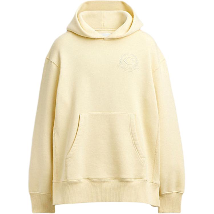 COACH FW24 Yellow Logo Embroidered Hoodie Unisex Oversized Sweatshirt CX653-YLW