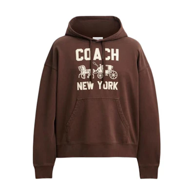 COACH FW25 Unisex Pullover Hoodie Long Sleeve Sweater. CBD23-BRN