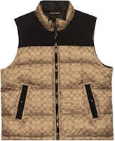 COACH Gold Puffer Vest with Logo Print and Down Filling. C5035-OFZ COACH Gold Puffer Vest with Logo Print and Down Filling. C5035-OFZ