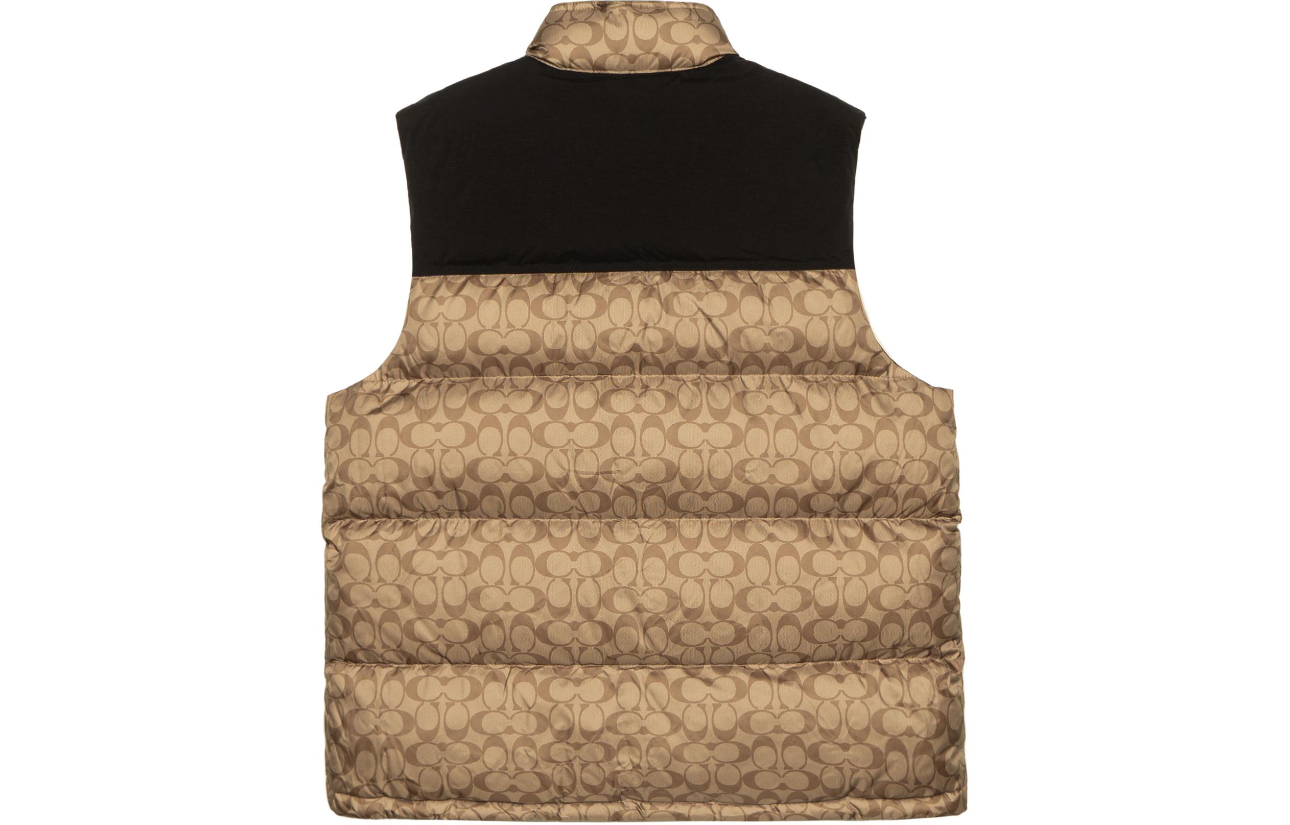 Lookbook コーチ ゴールド パファーベスト ロゴプリント ダウン入り. C5035-OFZ