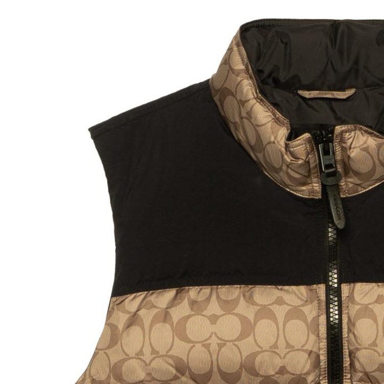Purchase コーチ ゴールド パファーベスト ロゴプリント ダウン入り. C5035-OFZ
