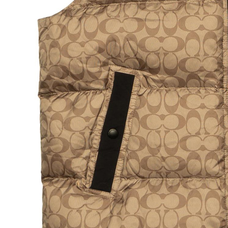 Sizing コーチ ゴールド パファーベスト ロゴプリント ダウン入り. C5035-OFZ
