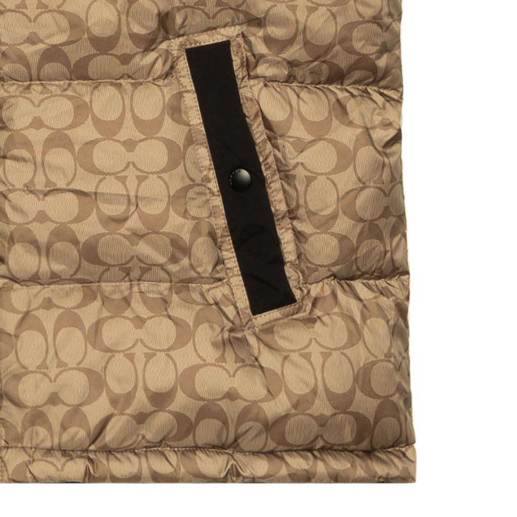 Cheap コーチ ゴールド パファーベスト ロゴプリント ダウン入り. C5035-OFZ