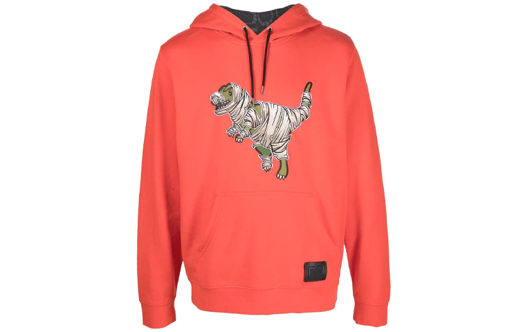 COACH Graphic Print Pullover Sweatshirt Orange C6713RED