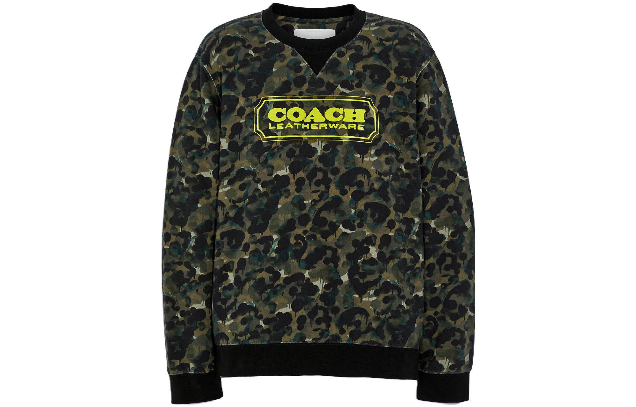 COACH Green Tie-Dye Logo Print Crewneck Sweatshirt C6446-GRU