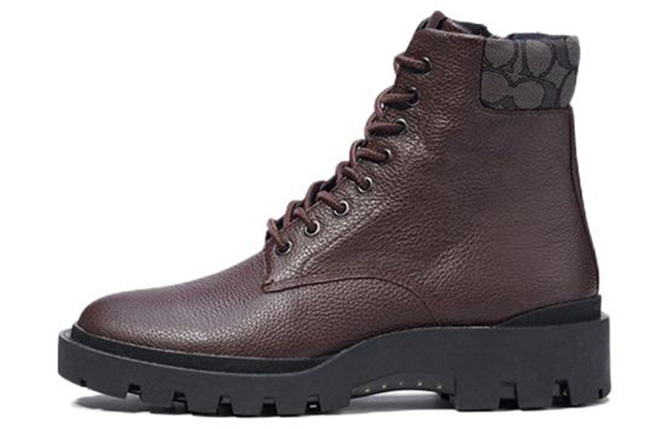 Coach High-Top Leather Boots 'Reddish Brown' C7077_OXB