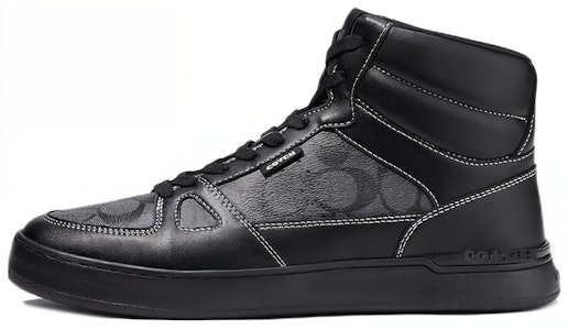 コーチ ハイカットレザースニーカー (黒) CC736_BLK Buy コーチ ハイカットレザースニーカー (黒) CC736_BLK