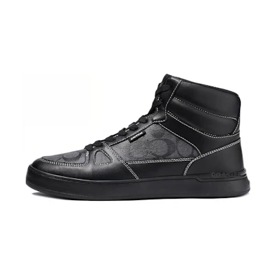 Coach High-Top Leather Sneaker 'Black Fashion'