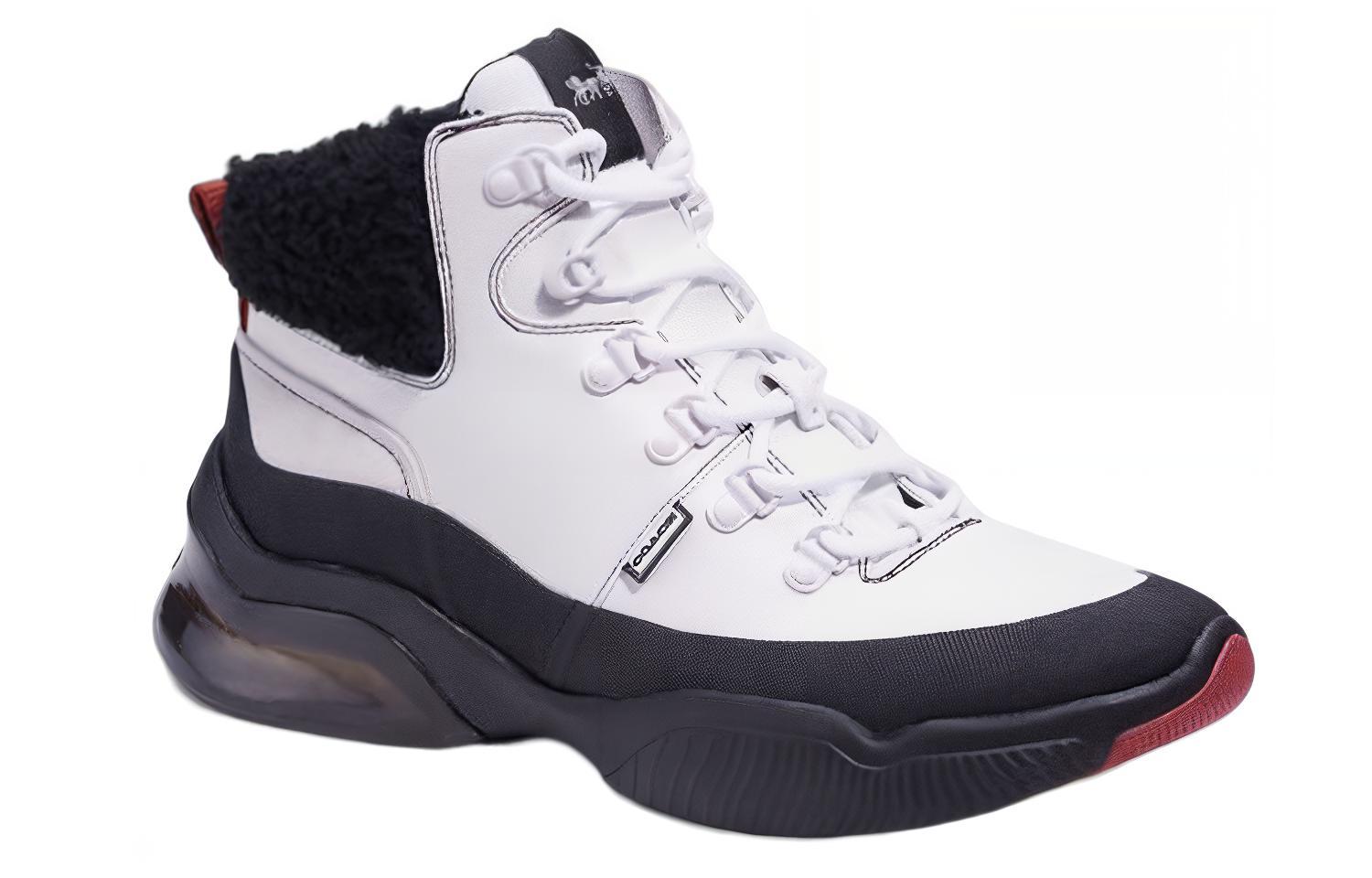 Order 코치 화이트 가죽 하이탑 스니커즈 C8697_QPP