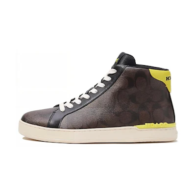 Coach High-Top Leather Sneakers 'Brown'