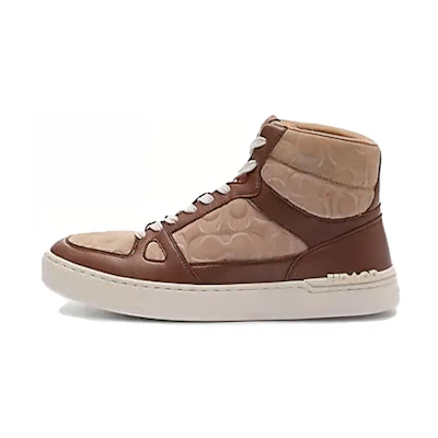 Coach High-Top Leather Sneakers 'Brown'
