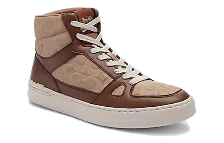 Order Sneakers Kulit Tinggi Coach 'Coklat' CN323_TAU