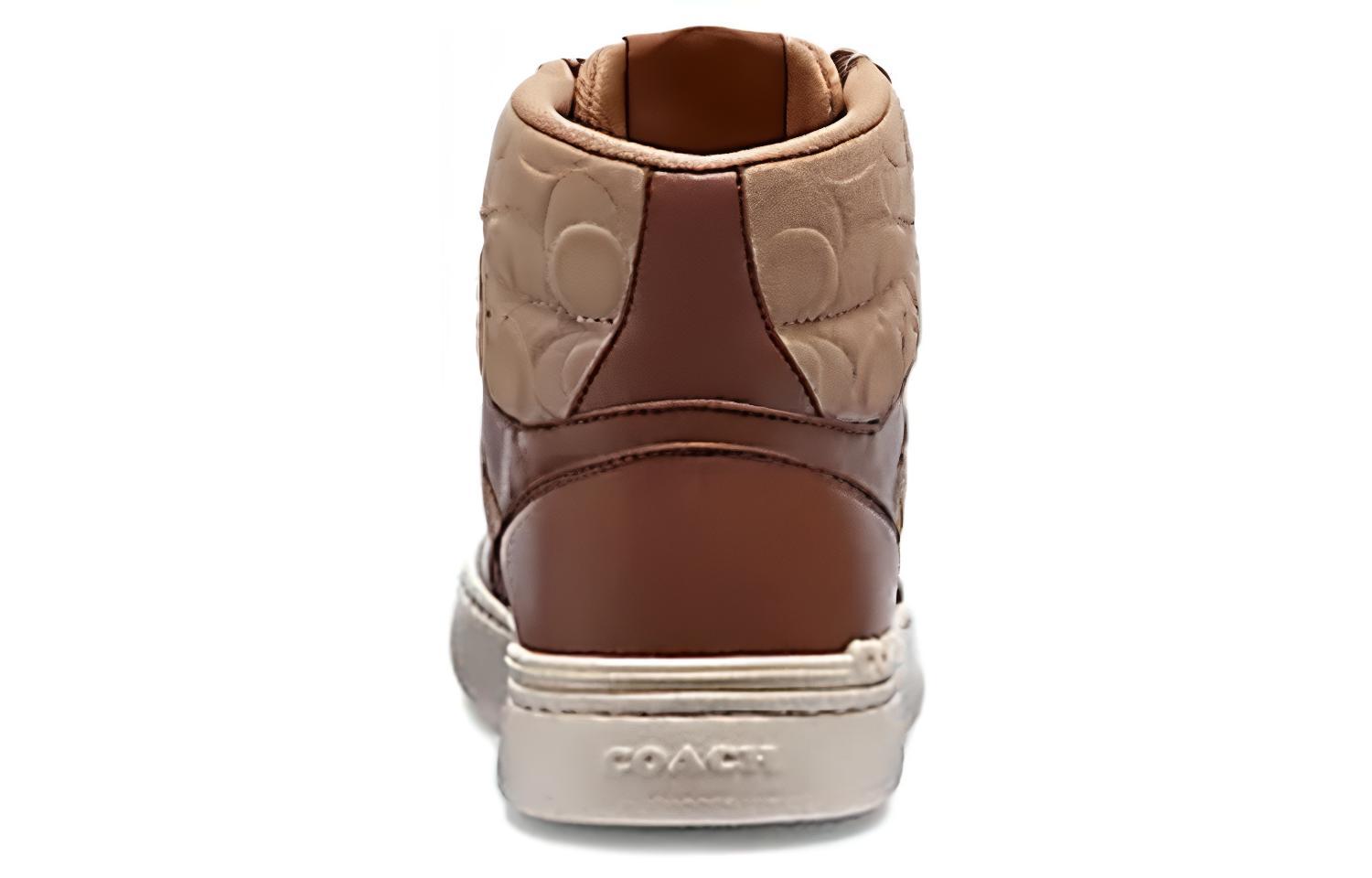 Shop Sneakers Kulit Tinggi Coach 'Coklat' CN323_TAU