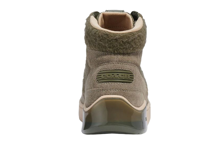 Coach High-Top Sneaker 'Military Green Velvet' 圖 4