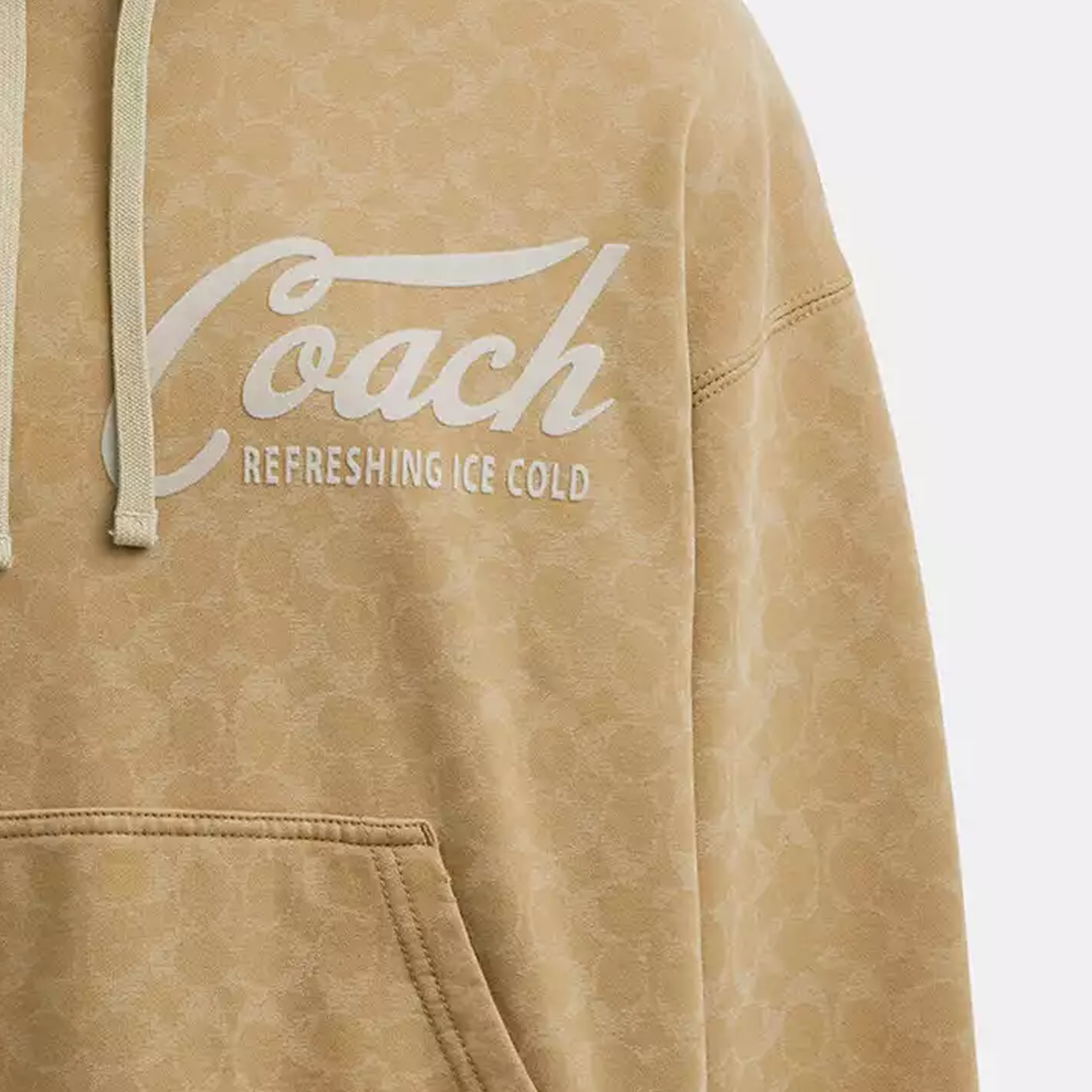 Sizing Sudadera Coach Khaki con Logo de Letras Impreso CS788-KHA