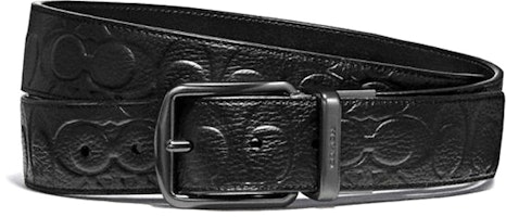 COACH Leather Belt with Signature Logo 3.8 C1039-BLK COACH Leather Belt with Signature Logo 3.8 C1039-BLK