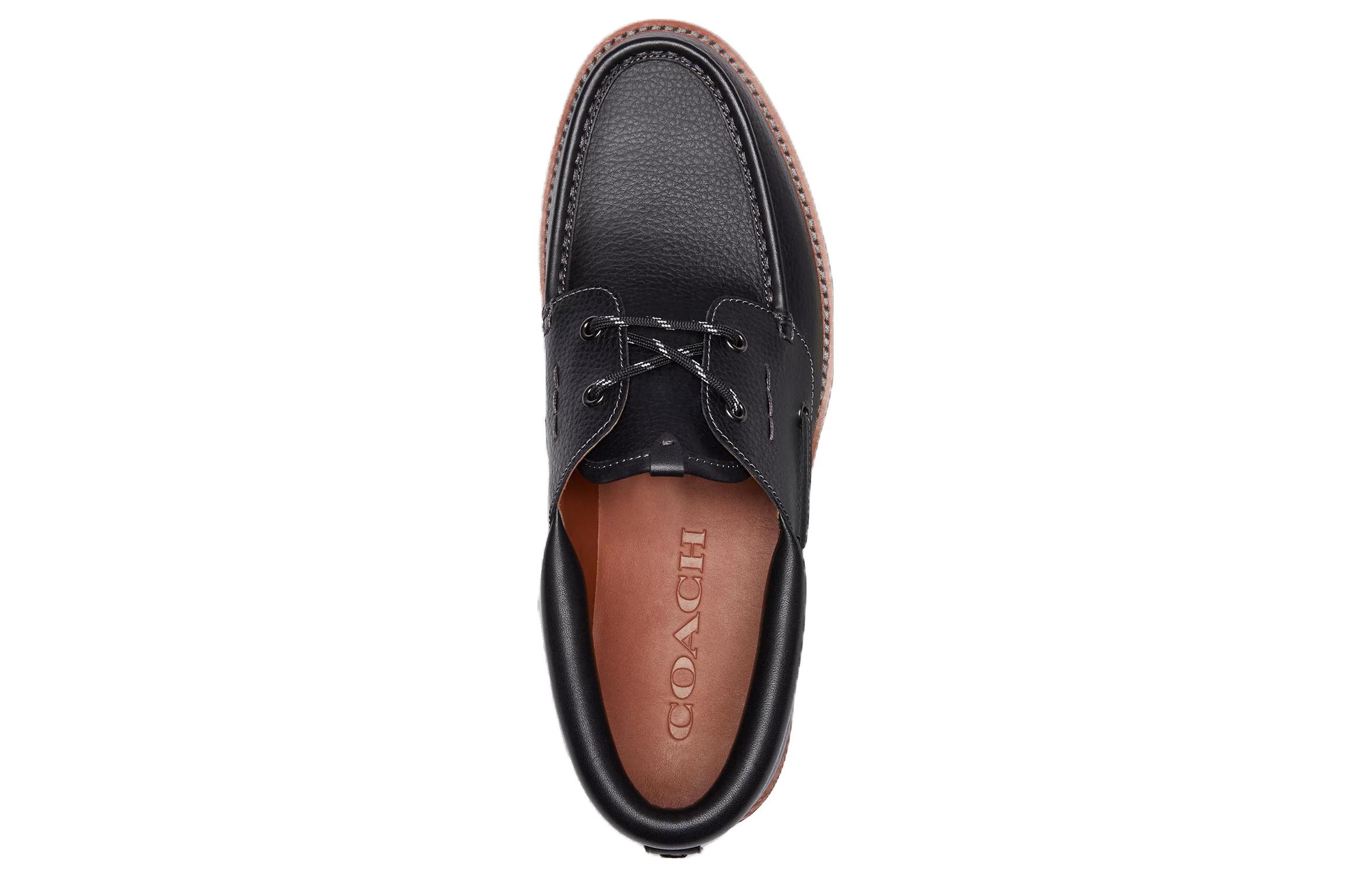 Lookbook Coach Leather Boat Shoe 'Simple Comfort Black' CP796_BLK