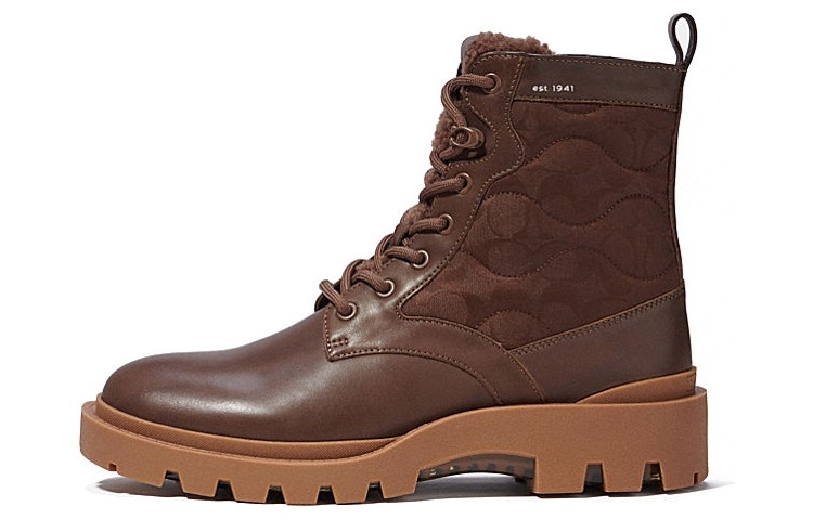 Coach Leather Lace-Up Boot 'Brown Fashion' CF141_CAC