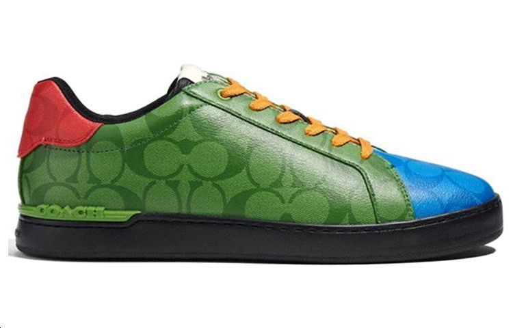 Coach Leather Lace-Up Sneaker 'Green Fashion' 圖 2