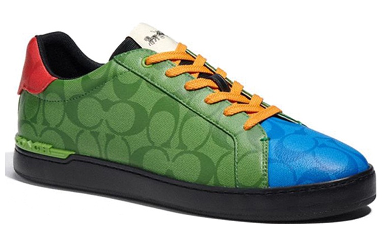 Coach Leather Lace-Up Sneaker 'Green Fashion' 圖 3