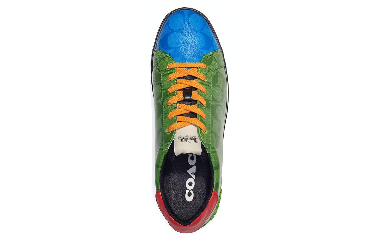 Coach Leather Lace-Up Sneaker 'Green Fashion' 圖 4
