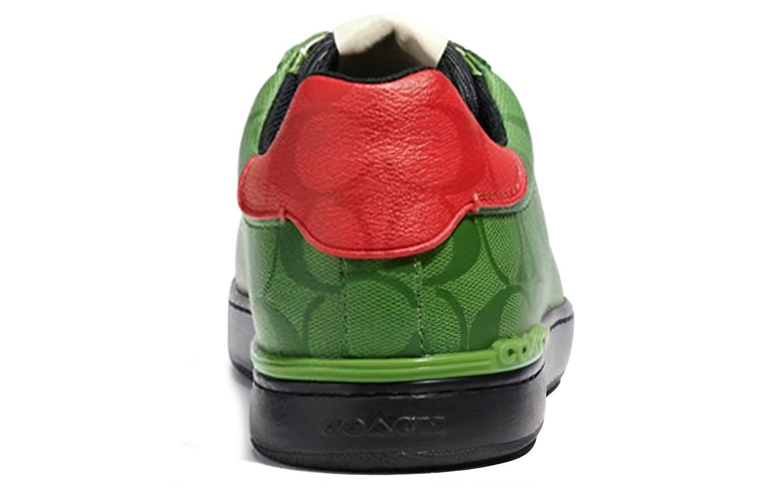 Coach Leather Lace-Up Sneaker 'Green Fashion' 圖 5