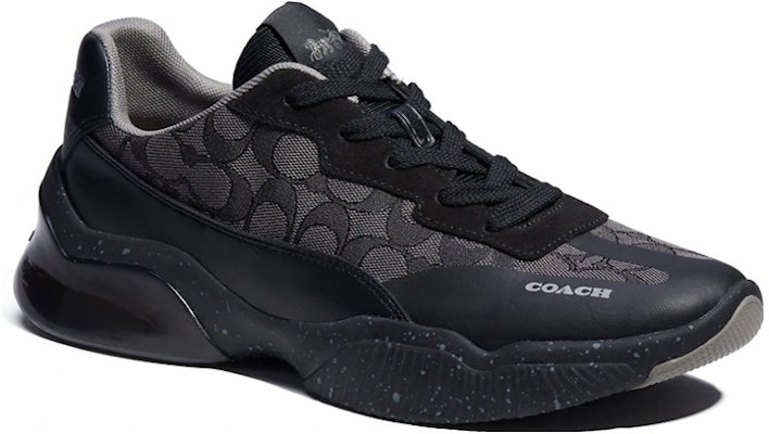 COACH蔻馳 皮革 提花 標飾 防滑 低幫 運動休閒鞋 黑色 Order COACH蔻馳 皮革 提花 標飾 防滑 低幫 運動休閒鞋 黑色