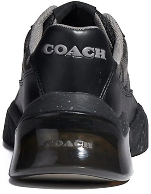 COACH蔻馳 皮革 提花 標飾 防滑 低幫 運動休閒鞋 黑色 Shop COACH蔻馳 皮革 提花 標飾 防滑 低幫 運動休閒鞋 黑色