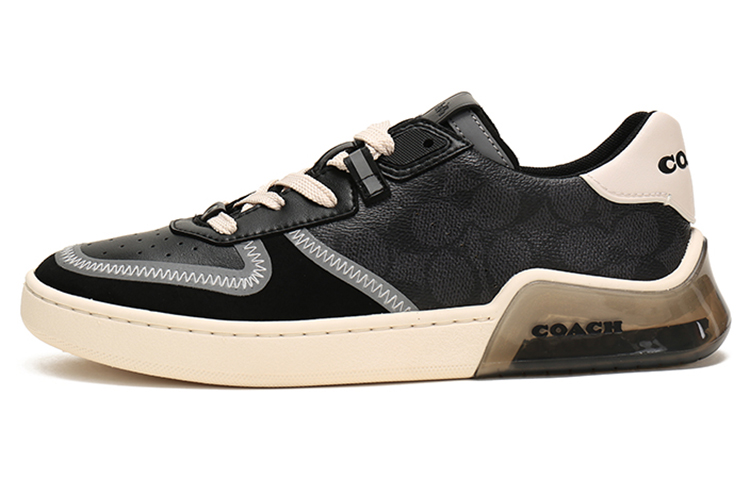 Coach Leather Low Top 'Grey Black' G5015_CQBK