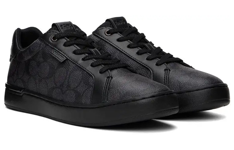 Lookbook コーチ レザー ローカットスニーカー (黒) CG999_CQGY