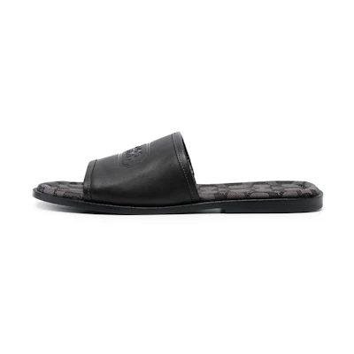 Coach Leather Open Toe Slide 'Black'