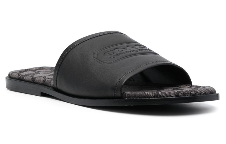 Coach Leather Open Toe Slide 'Black' 圖 2