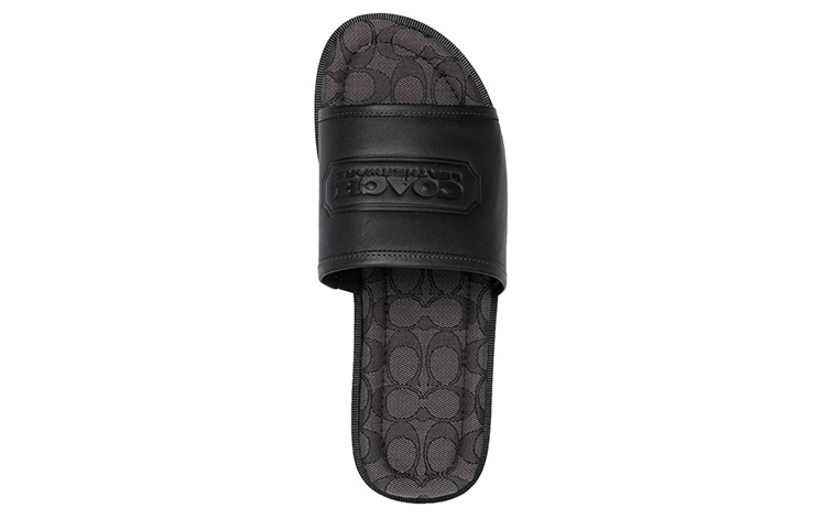 Coach Leather Open Toe Slide 'Black' 圖 4