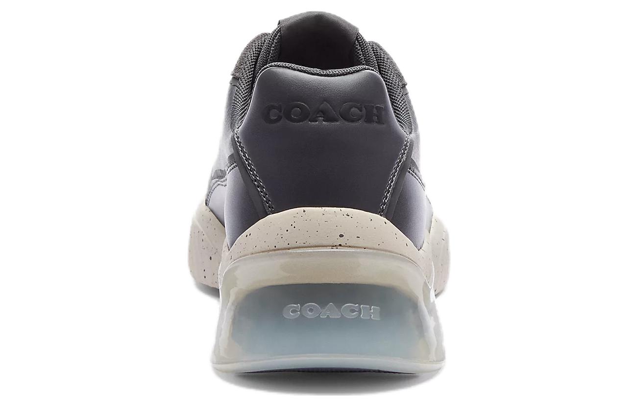Coach Leather Round-Toe Lace-Up Low-Top 'Grey' 圖 4