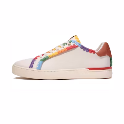 Coach Leather Round Toe Lace-Up Low Top 'Rainbow'